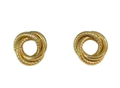 14K Yellow Gold Cable Earrings