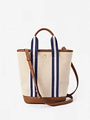 Natural/Navy Solid Emery Canvas Mini Tote | Women's Handbags | J.McLaughlin
