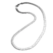 FALLON HAILEY HERRINGBONE CHAIN NECKLACE, MEDIUM - RHODIUM