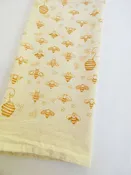 Bee Kitchen Towel, Handprinted Tea Towel: Gold on Natural