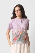 Blue Cotton Modal T- Shirt