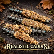 1.3" Realistic Caddis Fly Larvae "Stream Weaver" (6 Per Pack)