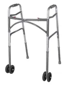 Double Button Bariatric Adult Folding Walker  w/Wheels