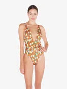 Amalfi Twist Costume Intero Stampato Arancione