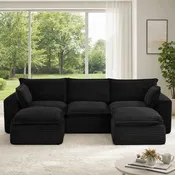5 Pieces 3-Seat Modular Sectional Sofa (PAS-2637-LS+MS+RS+FT2)