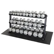 Body-Solid 5-70 lb Hex Dumbbell Set & Rack