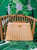 Natural/Saddle Solid Faith Wicker Handbag | Women's Handbags | J.McLaughlin