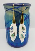 Aadideva Bone with Abalone Inlay Earrings — SUBA Piercing & Fine Jewelry