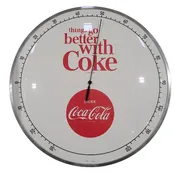 ***Round Glass Dome Thermometer, Coca-Cola, White