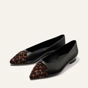 The Alba - Black Nappa and Leopard Haircalf
