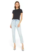 Mica Denim - Super High Rise Raw Hem Easy Skinny Jeans (Inseam 27") - MDP-S3495