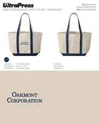 UP-EMB-84605 Embroidered Tote Bags - Oakmont Corporation - 100 Min Qty (Bulk)