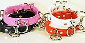 3-ring Leather Collar with Locking Buckle
