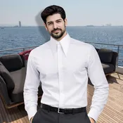 Big and Tall Collared Shirts in White Giza Cotton | Panache Bespoke