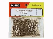 100 Nickel Plated TPins, 11/4"