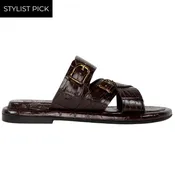 Anais Flat Sandal in Coco Castagna