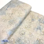 112" Wide Batik - Medora Flora - Cream Pearl