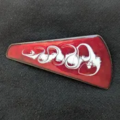 Vintage 1950s Enamel on Copper Boomerang Pin