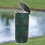10 Gallon Steel Waste Receptacle w/Retainer Band