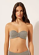 Bandeau-Bikini Golden Stripes