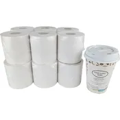 3 1/8" x 170' Sticky Thermal Paper - Full Coverage Adhesive (12 rolls)
