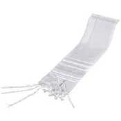 100% Wool Tallit White & Silver Stripes Made in Israel 22"x 72''