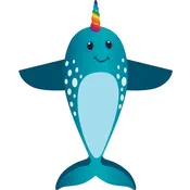 2-D SuperSize Narwhal Kite