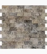 1×2 SILVER Splitface Travertine MOSAIC