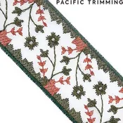 1 1/2" Embroidered Trim : ZST011GR (2 Colors)