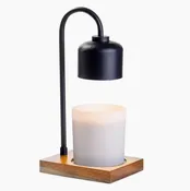 Arched Candle Warmer Lamp - Black/Wood