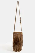 Long Fringe Bucket Shoulder Bag | Dark Brown