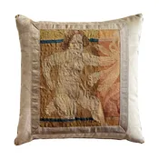 18th Century Tapestry Fragment on Taupe Velvet (#T011026A&B | 21 x 21")