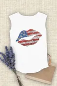 American Flag Lips Tank