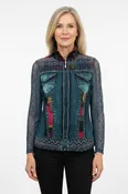 Damee 2 piece Denim Print Mesh Jacket