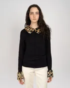 Deco Leopard Faux Fur Long Sleeve