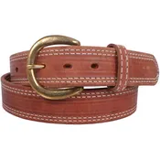 1 1/2" HARNESS LEATHER STITCHED BELT