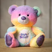 10.5" Rainbow Sherbet Birthday Bear