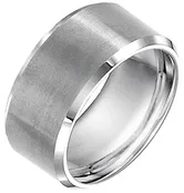 10mm Black Tungsten carbide Bevel Edge Satin Finish Comfort Fit Band