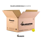 Gladiator Lacrosse® Case Of 120 Official Lacrosse Game Balls – Yellow – Meets NOCSAE Standards, SEI Certified