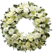 ALL WHITE STANDING WREATH