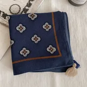 Aparna Square Scarf with Tassels