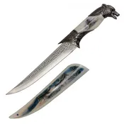 13 1/8" Wolf Dagger with Wolf Printed Scabbard - H-4851-W1