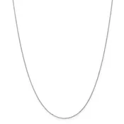 10K White Gold Diamond-Cut Cable Chain