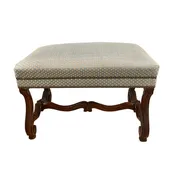 19th C. Baroque Style Walnut Small Bench or Stool