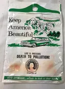 Vintage Izaak Walton League Ch 67 Auto Litter Bag DEATH TO POLLUTION Mt Rushmore