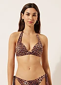 Gegradeerde Voorgevormde Triangelbikini Brown Dierenprint