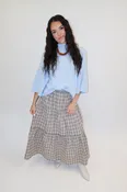 Autumn Lane Plaid Midi Skirt