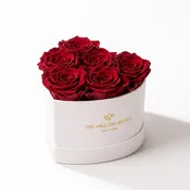 Baby Heart Beige Suede Box | Red Roses