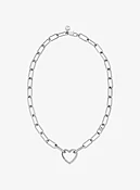 Collar de eslabones de corazón con incrustaciones