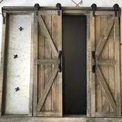 34" Magnetic & Chalk Board with Sliding Barn Doors